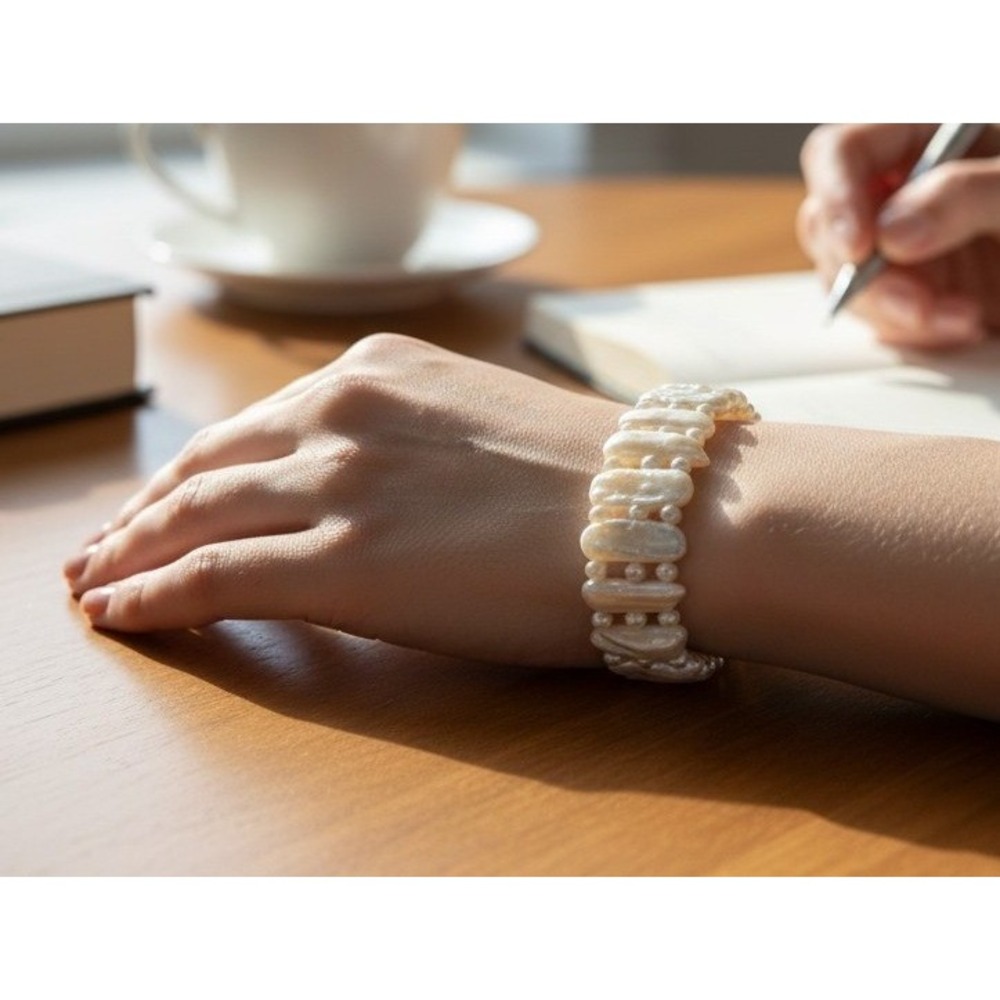 925 Sterling Silver Freshwater Biwa Pearl Bracelet